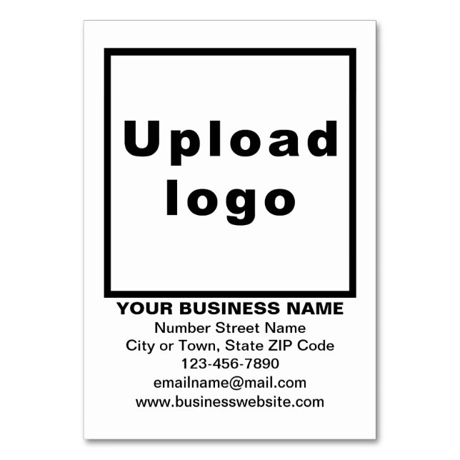 Business Brand on White Table Card (Front)
