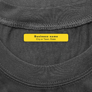 Business Brand on Yellow Rectangle Iron On Label