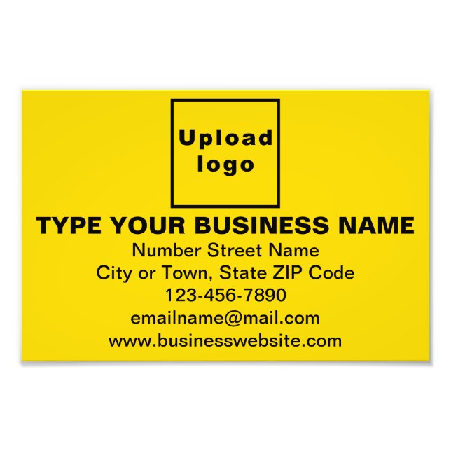 Business Brand on Yellow Rectangle Photo Print (Front)