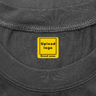 Business Brand on Yellow Square Clothing Label