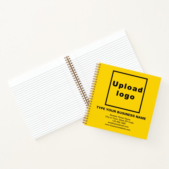 Business Brand on Yellow Square Spiral Notebook (Inside)