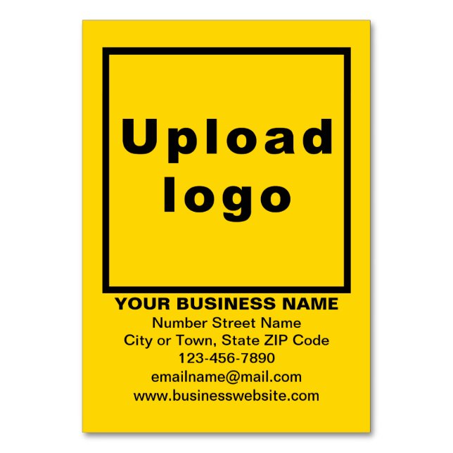 Business Brand on Yellow Table Card (Front)