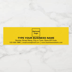 Business Brand on Yellow Water Bottle Label