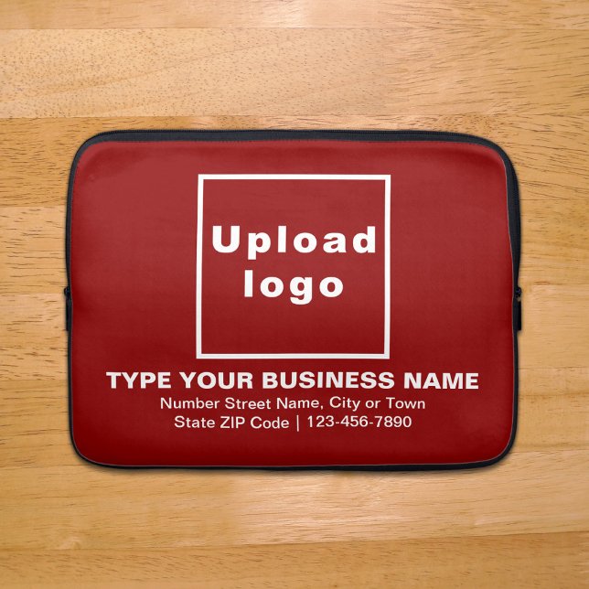 Business Brand Red Laptop Sleeve (Your business brand on red laptop sleeve.)