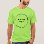 Business Brand Round Pattern Texts on Lime Green T-Shirt (Front)
