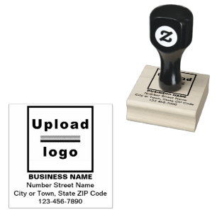 Business Brand Square Shape Wood Stamp