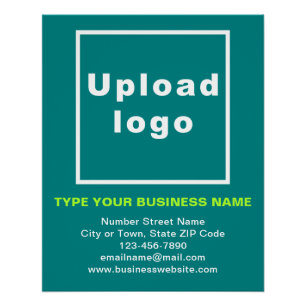 Business Brand Teal Glossy Poster