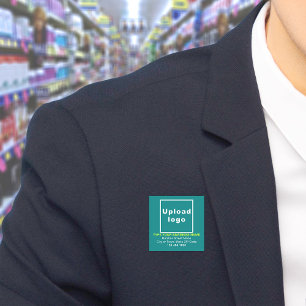 Business Brand Teal Square Name Tag