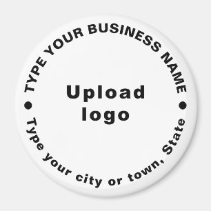 Business Brand White Round Shape Magnet