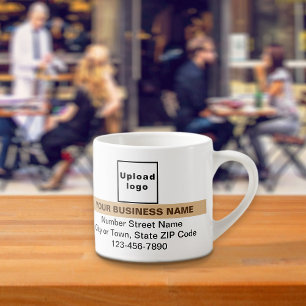 Business Brand With Light Brown Highlight on Espresso Cup