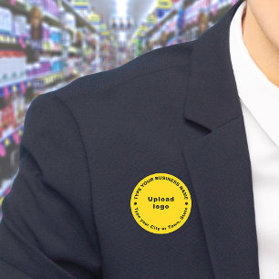 Business Brand Yellow Round Shape Name Tag