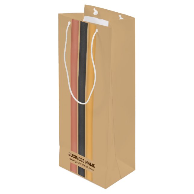 Business Branded No Minimum Custom Minimalist Wine Gift Bag (Back Angled)