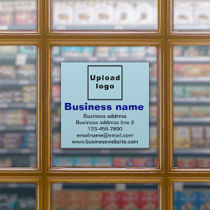 Business Branding On Light Blue Square Large Vinyl