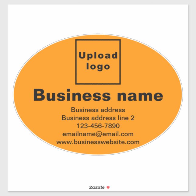 Business Branding On Orange Oval Large Vinyl (Sheet)
