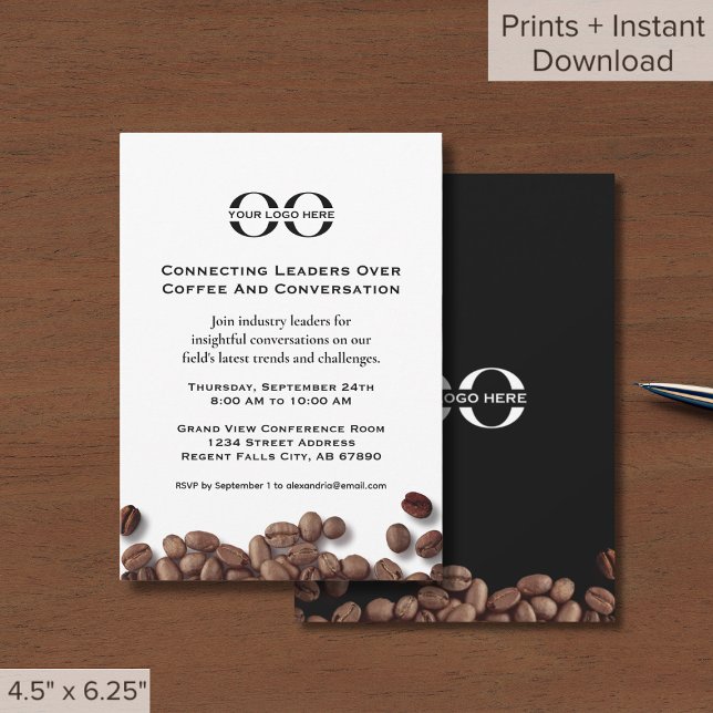 Business Breakfast Invitation with Logo (Creator Uploaded)