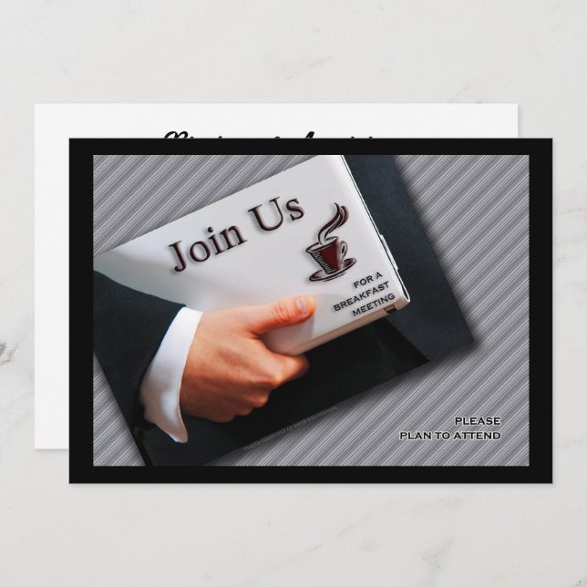 Business Breakfast Meeting Professional Gathering Invitation (Front/Back)