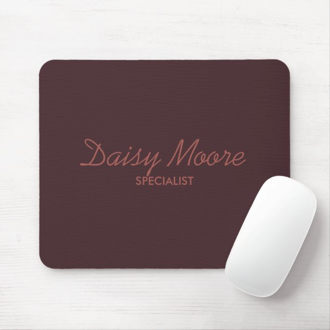 Business brown simple custom name mouse pad (With Mouse)