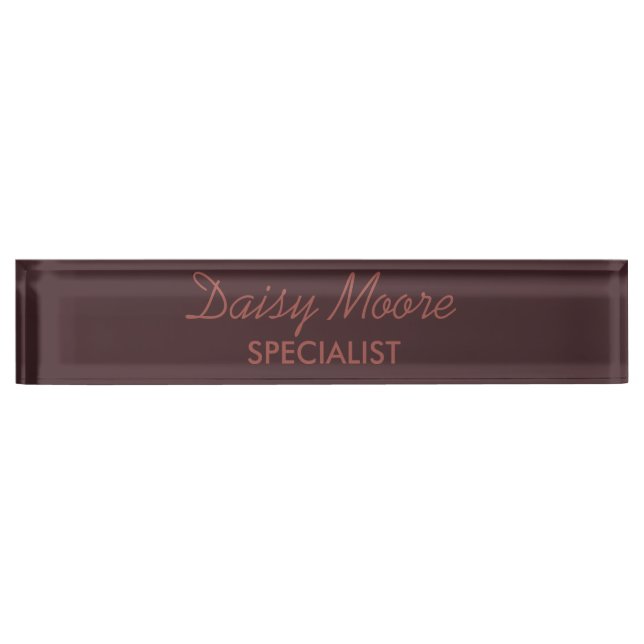 Business brown simple custom name nameplate (Front)