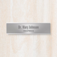 Business Brushed Metal Look Doctor Name Speciality