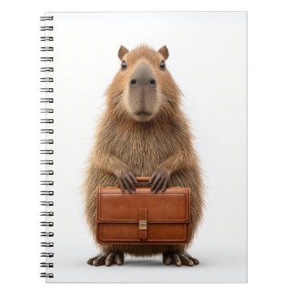 Business Capybara with Briefcase Notebook