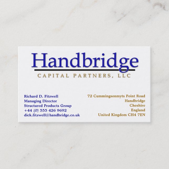 business card (Front)
