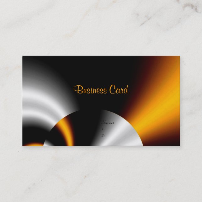 Business Card Abstract Orange Grey Silver Black (Front)