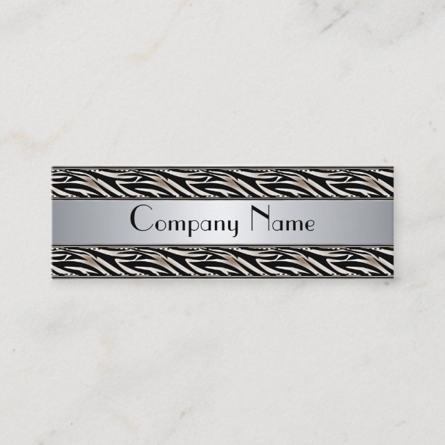 Business Card Animal Print Silver Skinny (Front)