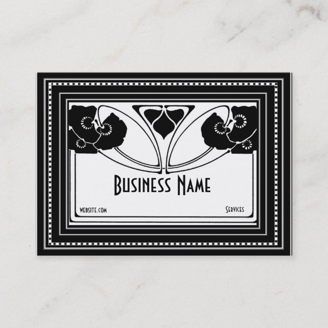 Business Card Art Nouveau Deco Elegant (Front)
