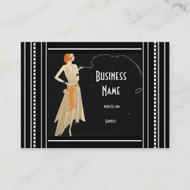 Business Card Art Nouveau Deco Fashion Elegant (Front)