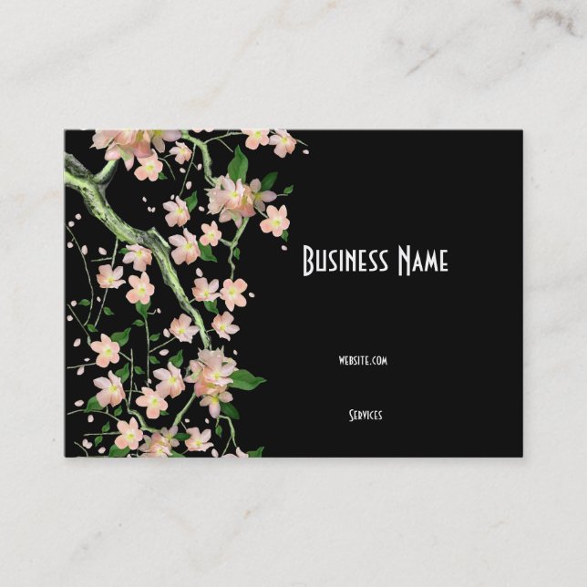 Business Card Asian Japanese Peach Blossom (Front)