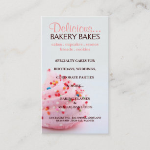 Business Card   Bakery  bluepink