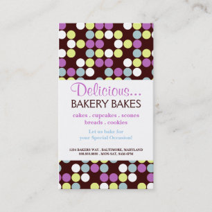 Business Card Bakery Dots dots2pur