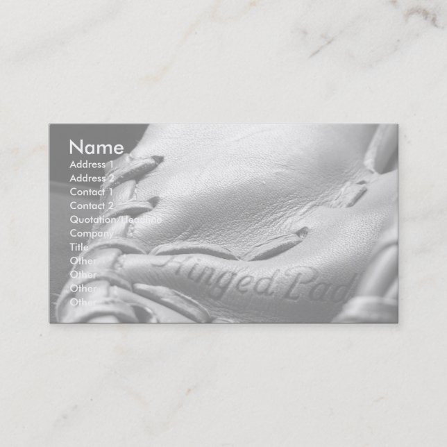 business card baseball glove (Front)