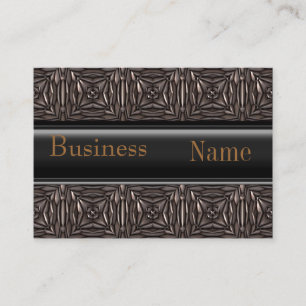 Business Card Black Brown Metal look Embossed