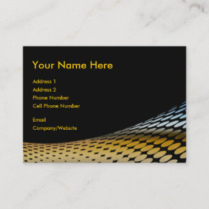 Business Card - Black - Gold - Blue Halftones