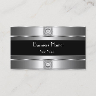 Business Card Black Silver Jewel Look