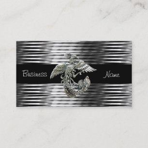 Business Card Black Silver Phoenix Bird  Jewel