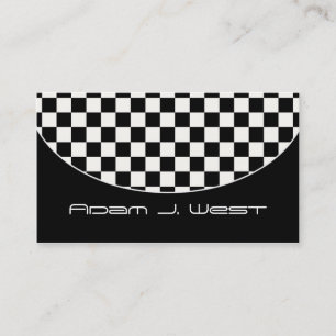 Business Card :: Black & White Chequered D2