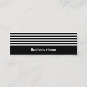 Business Card Black & White Stripes Skinny