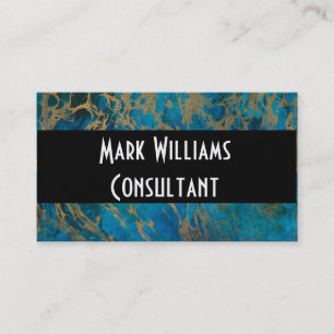 Business Card/Blue and Gold Marble Appointment Card
