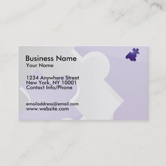 Business Card Blue Puzzle Piece Logo (Front)