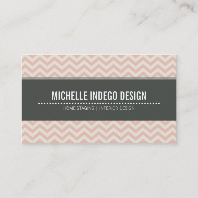 BUSINESS CARD bold bright chevron pattern (Front)
