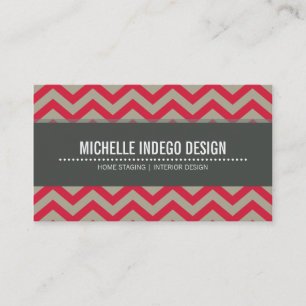 BUSINESS CARD bold bright chevron pattern
