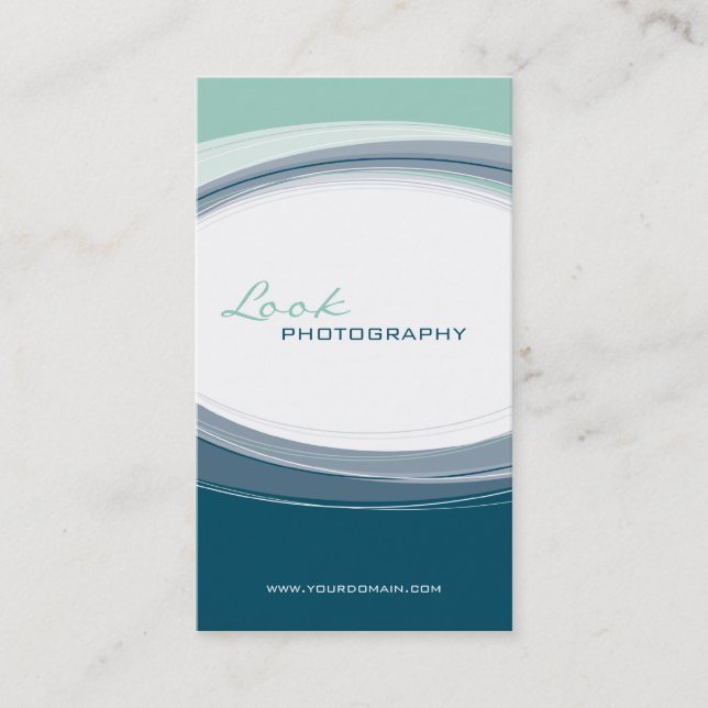 BUSINESS CARD bold modern curve mint green (Front)
