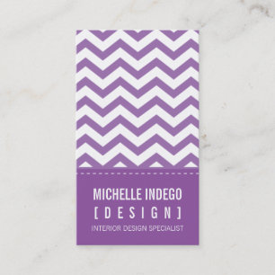 BUSINESS CARD bold trendy chevron stripes purple
