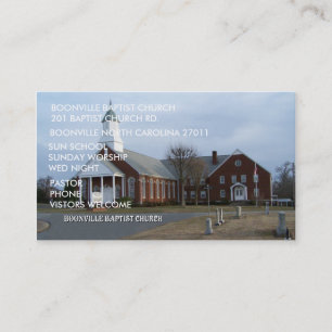 BUSINESS CARD-BOONVILLE BAPTIST CHURCH CARD