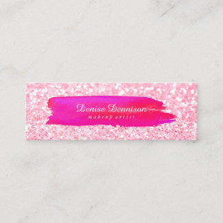Business Card -  Brushstroke Glitter Pink