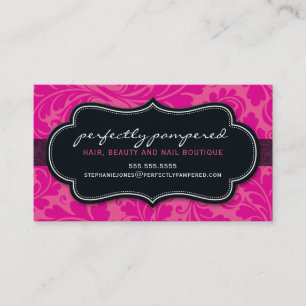 BUSINESS CARD classy flourish fuschia pink black