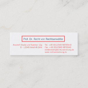 business card Coral Rot
