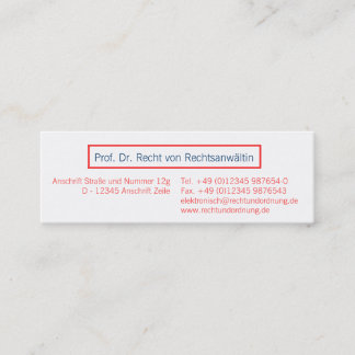 business card Coral Rot